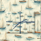 Boats Wrapping Paper with watercolor sailboats and gifts wrapped in gentle coastal design.