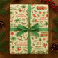 Hawaii Christmas wrapping paper in watercolor style with tropical flora, birds, and festive decor, eco-friendly gift wrap.
