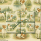 Jack Russells Wrapping Paper featuring playful Jack Russell terriers against watercolor landscapes for festive gifting.