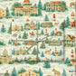 Luxury Christmas wrapping paper featuring watercolor scenes of Southern landmarks, trees, and wildlife in festive colors.