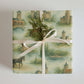 Belgium Wrapping Paper featuring hand-painted Belgian landmarks and soft watercolor tones.