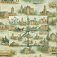 Belgium Wrapping Paper featuring hand-painted Belgian landmarks in soft watercolor tones.