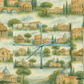 Italy Wrapping Paper featuring hand-painted illustrations of iconic landmarks and landscapes of Italy.