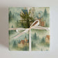 Germany Wrapping Paper featuring hand-painted castles and alpine villages in soft watercolor shades.