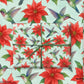 Elegant watercolor Christmas wrapping paper featuring hummingbirds and vibrant poinsettias, perfect for holiday gift wrap.