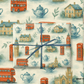 London Tea Wrapping Paper featuring iconic London landmarks and teapot illustrations in watercolor design.