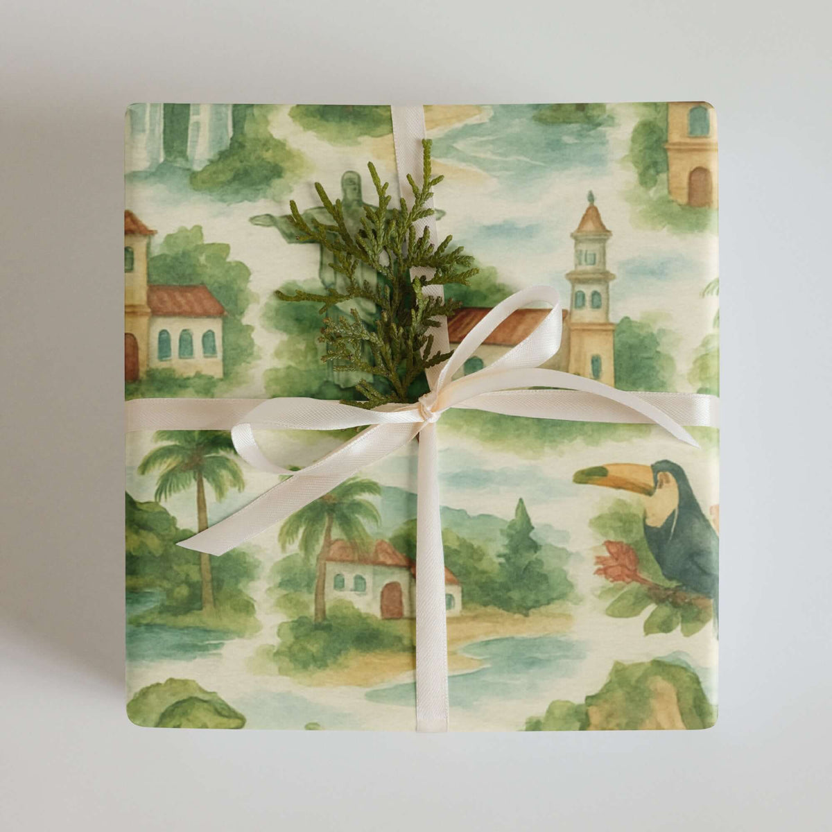 South America Wrapping Paper featuring lush landscapes and exotic wildlife in a beautiful gift wrap design.