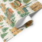 Luxury Christmas wrapping paper features watercolor designs of German landmarks and festive scenes.