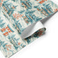 Luxury Christmas wrapping paper featuring a watercolor design of Japanese temples and Torii gates, inspired by a snowy landscape.