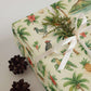 Luxury Hawaii Christmas wrapping paper features tropical wildlife and floral elements in a vibrant watercolor design.